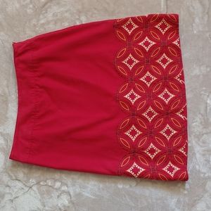 22" Size 10 Red Embellished Skirt